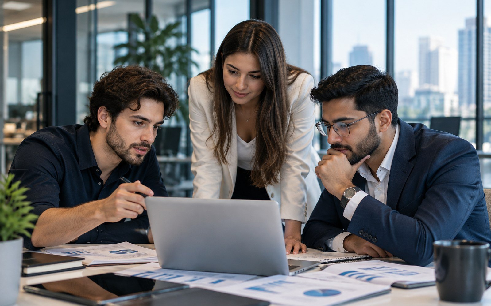 Business team discussing practical AI adoption and automation