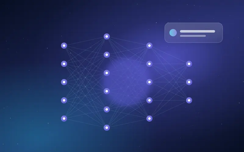Neural network illustration representing AI agents and business automation