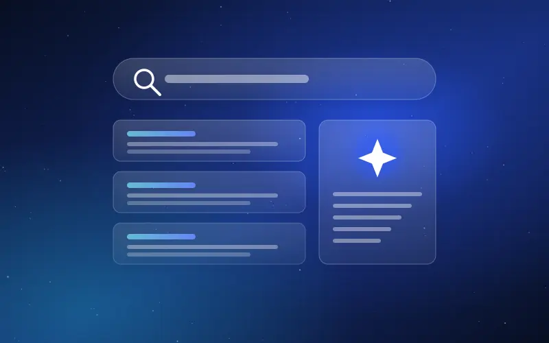 Search results and an AI answer panel illustrating SEO, AEO and GEO